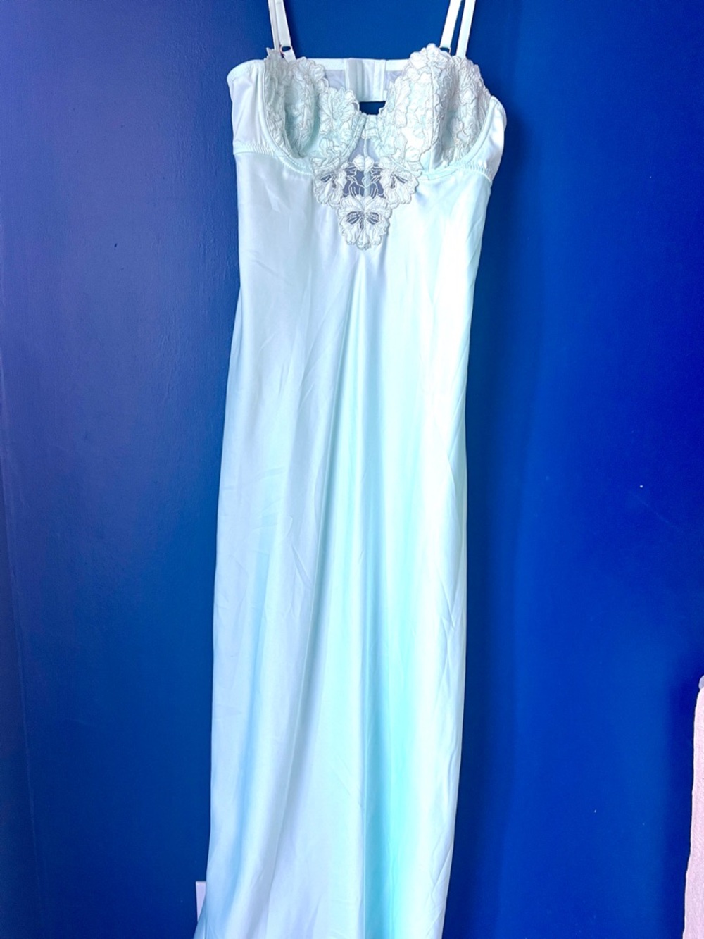 INC Intimates XS Mint Green Lace Bustier Maxi Chemise Lingerie Nightgown NWT
